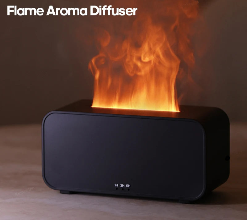 Minimalist Air Humidifier with Flame Imitation, with aromatherapy and LED lighting