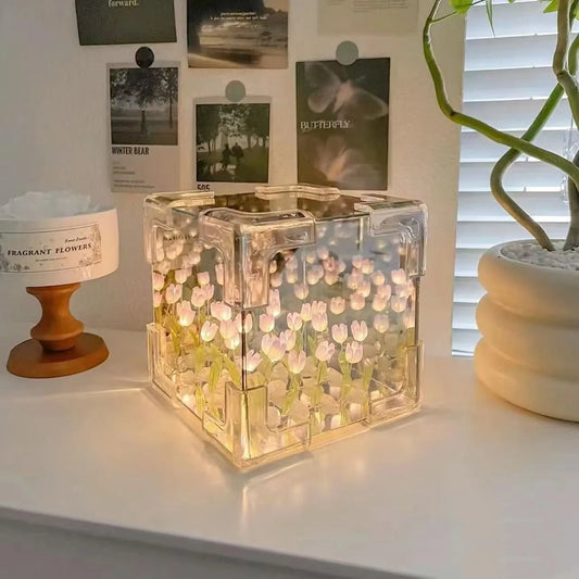 Creative Lamp with Tulip Flower